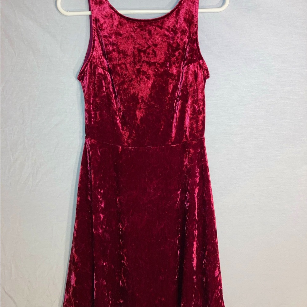 Cute and Fun Red Velvet Mini Dress